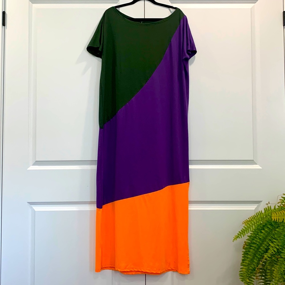 Colour-blocked maxi dress